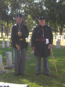 Don Wilt (right) at Stockton Cemetery