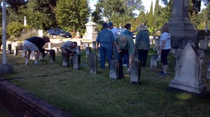 The Camp22 clean-up crew at work in Old City Cemetery