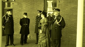Several re-enactors at Fort Point